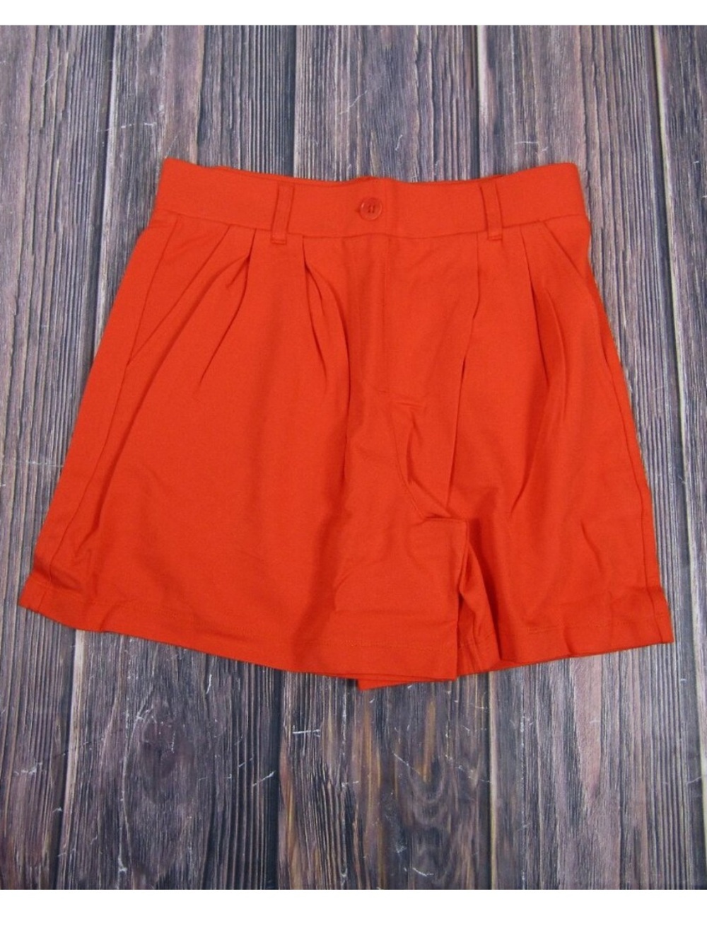 Betabrand High-Waist Tailored Shorts in Bright Orange